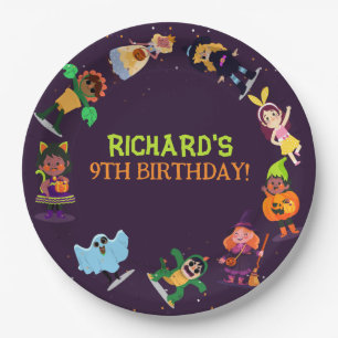 Cute Halloween Costume Modern Birthday Party  Paper Plate