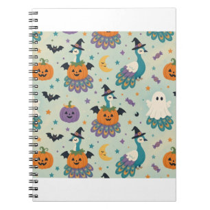 Cute Halloween Costume Peacocks Notebook