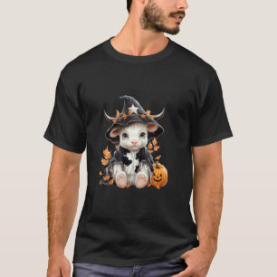 Cute Halloween Cow Witch Spells Moo Pumpkin Autumn T-Shirt