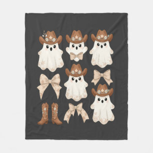 Cute Halloween Cowboy Ghost Fleece Blanket