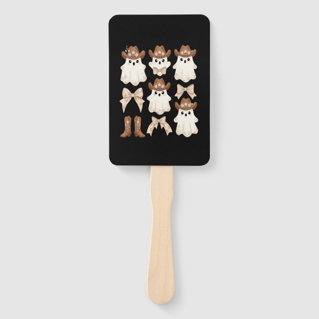 Cute Halloween Cowboy Ghost Hand Fan (Front)