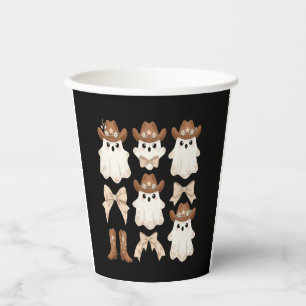 Cute Halloween Cowboy Ghost Paper Cups