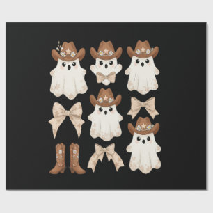 Cute Halloween Cowboy Ghost Wrapping Paper