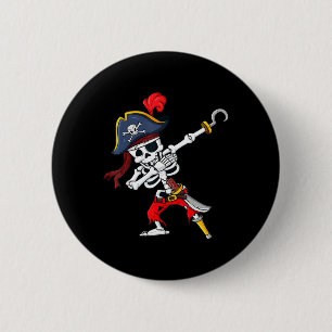 Cute Halloween Dabbing Pirate Skeleton Fun 2 Inch Round Button