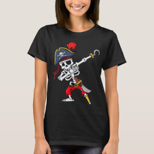 Cute Halloween Dabbing Pirate Skeleton Fun T-Shirt
