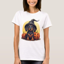 Cute Halloween Dachshund Witch T-Shirt – Spooky!
