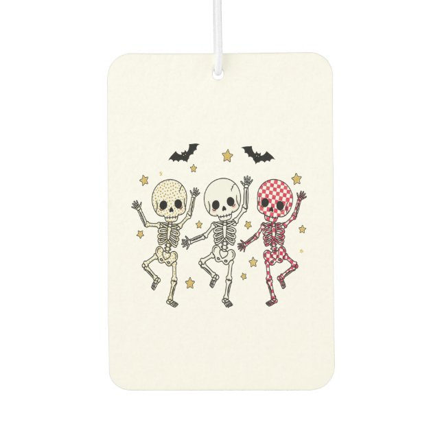Cute Halloween Dancing Skeletons Air Freshener (Front)