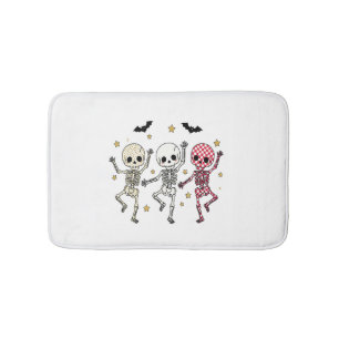 Cute Halloween Dancing Skeletons Bath Mat