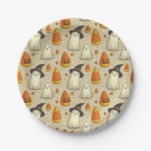 Cute Halloween Decoration Ghosts  Paper Plate
