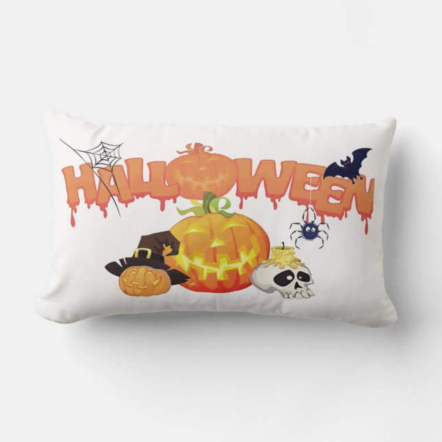 Cute Halloween Decorations Lumbar Pillow (Front)