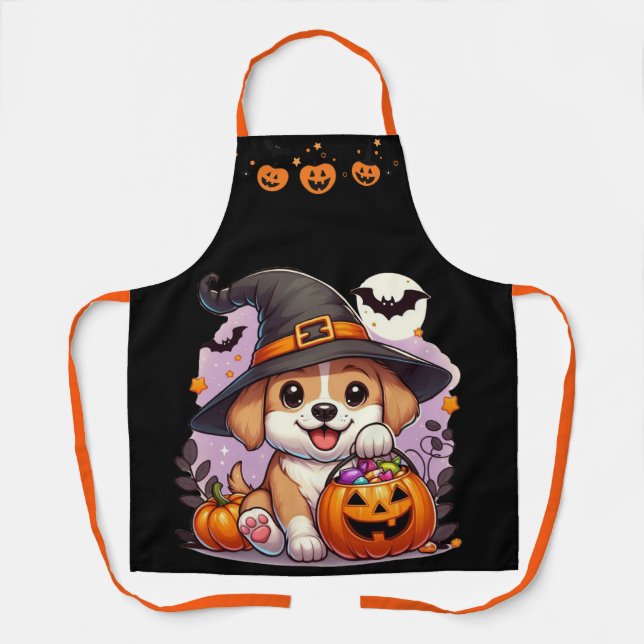 Cute Halloween dog/puppy Apron (Front)
