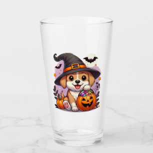 Cute Halloween dog/puppy Glass