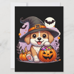 Cute Halloween dog/puppy Holiday Card
