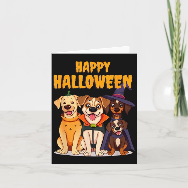 Cute Halloween Dogs Funny - Unique Design Card (Front)