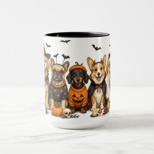 Cute Halloween Dogs Mug (Center)