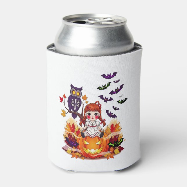 Cute Halloween Doll Owl Can Cooler (Can Front)