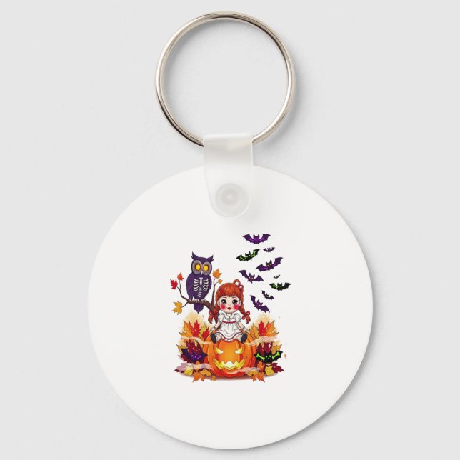Cute Halloween Doll Owl Keychain (Front)