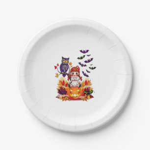 Cute Halloween Doll Owl Paper Plate