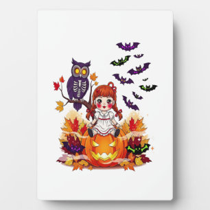 Cute Halloween Doll Owl Plaque
