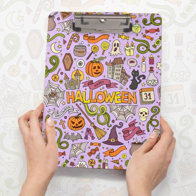Cute Halloween Doodle Pattern Clipboard (Creator Uploaded)