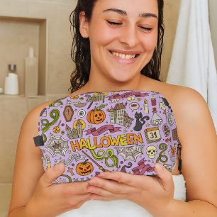 Cute Halloween Doodle Pattern Dopp Kit