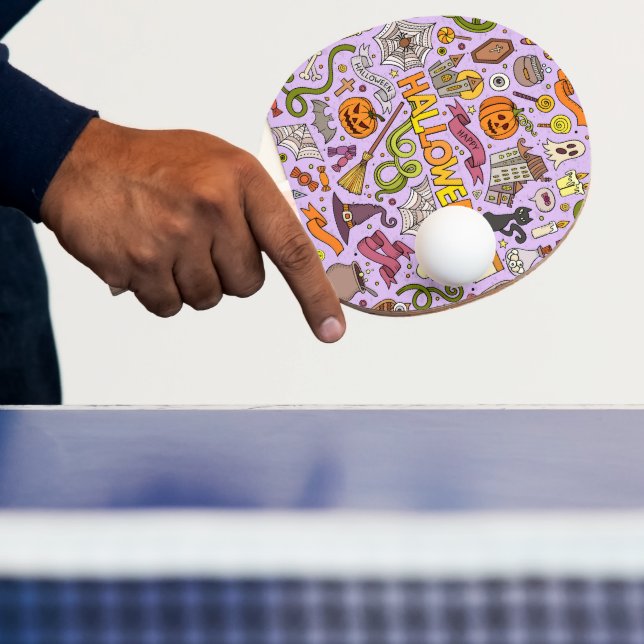 Cute Halloween Doodle Pattern Ping Pong Paddle (Insitu)