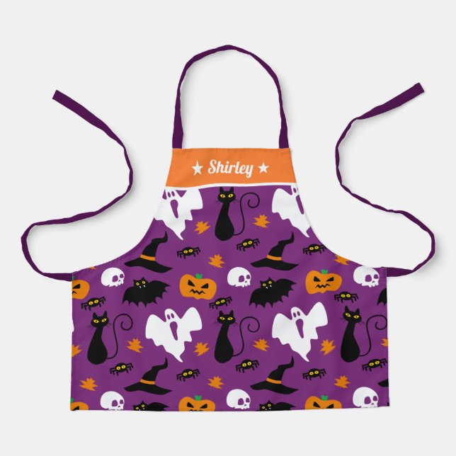Cute Halloween Elements For Kids Personalized Apron (Front)
