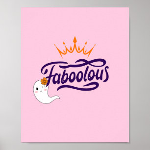 Cute Halloween, Faboolous, Cute Ghost, Preppy  Poster