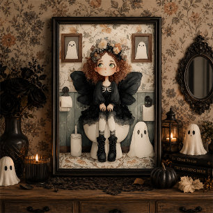 Cute Halloween Fairy Ghost Whimsical Wall Art