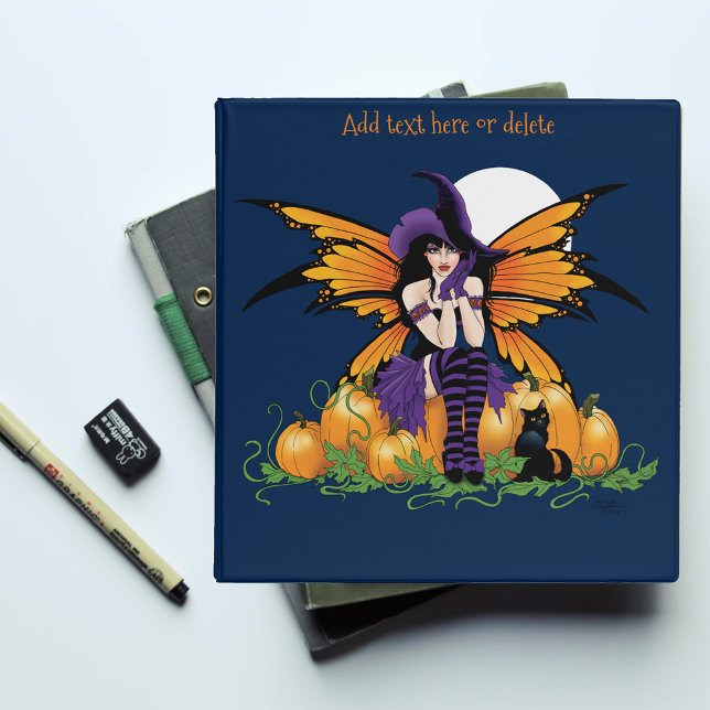 Cute Halloween Fairy Pumpkin Patch Black Cat Binder (Creator Uploaded)