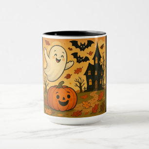 Cute Halloween/fall ghost pumpkin cartoon Mug