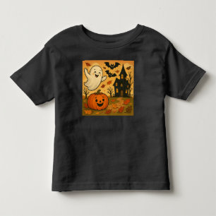 Cute Halloween/fall ghost pumpkin cartoon Toddler T-shirt
