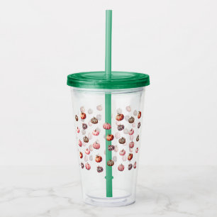 cute Halloween/Fall pumpkin pattern Acrylic Tumbler