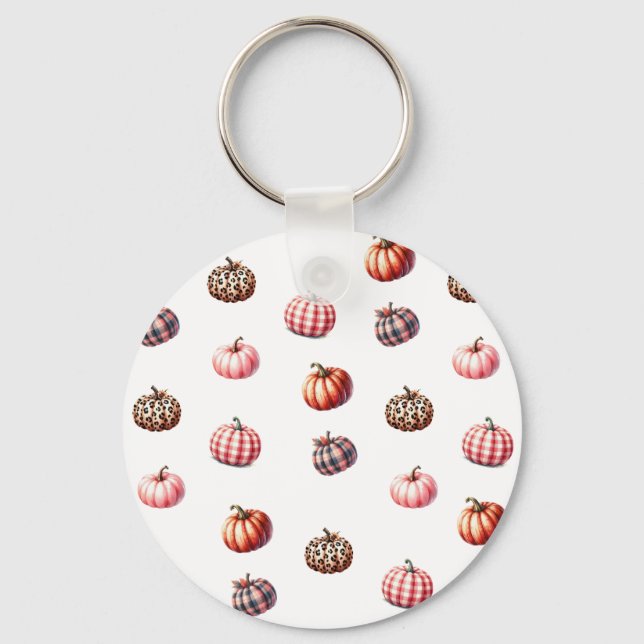 cute Halloween/Fall pumpkin pattern Keychain (Front)