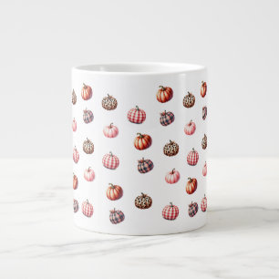 cute Halloween/Fall pumpkin pattern Large Coffee Mug