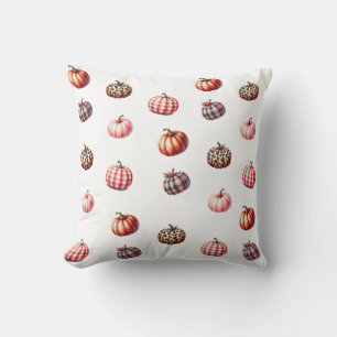 cute Halloween/Fall pumpkin pattern Throw Pillow