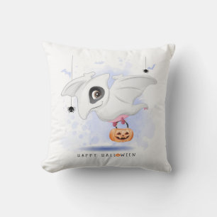 Cute Halloween Flying Dinosaur Spider Flying Bat Throw Pillow
