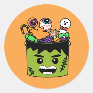 Cute Halloween Frankenstein Kids Party  Classic Round Sticker