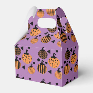 Cute Halloween Geometric Confetti Pumpkins Favor Box