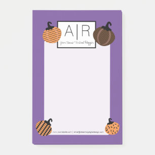 Cute Halloween Geometric Pumpkin Confetti Post-it Notes