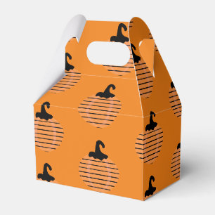 Cute Halloween Geometric Stripes Pumpkin Favor Box
