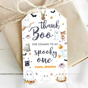 Cute Halloween Ghost 1st Birthday Party Gift Tags