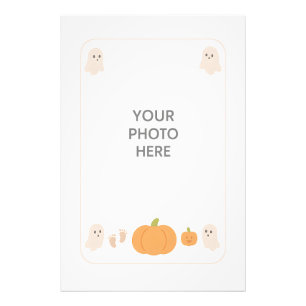 Cute Halloween Ghost Baby Photo Frame Template Print