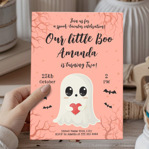 Cute Halloween Ghost Birthday Card