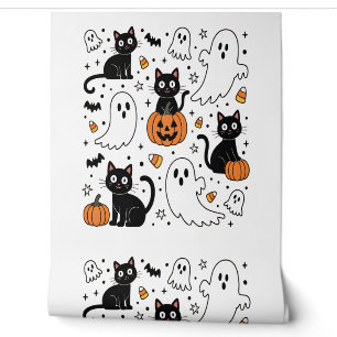 Cute Halloween Ghost Boo Cat Wallpaper