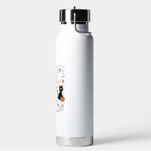 Cute Halloween Ghost Boo Cat Water Bottle