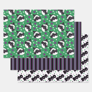 Cute Halloween Ghost Boo Sign  Wrapping Paper Sheet