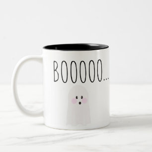 Cute Halloween Ghost Boooooooo Two-Tone Coffee Mug