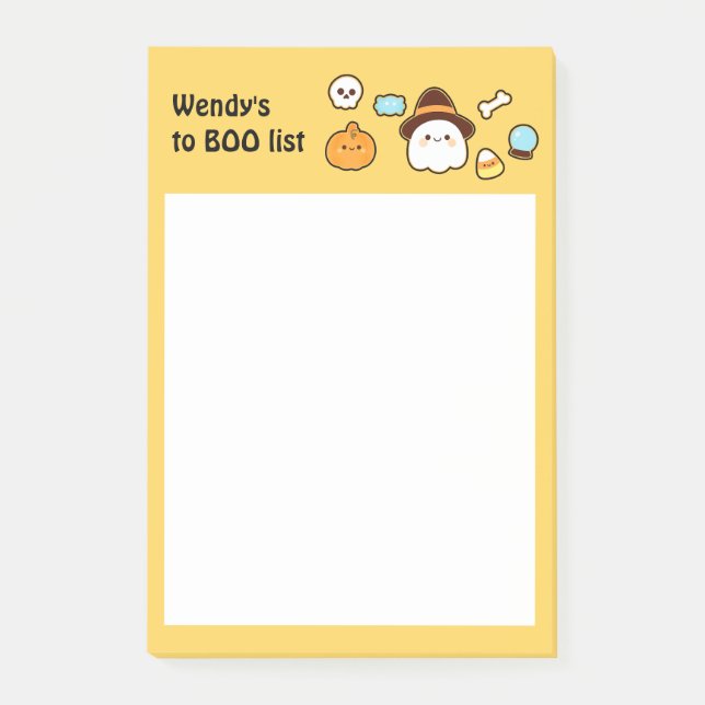 Cute halloween, ghost & candies post-it notes (Front)