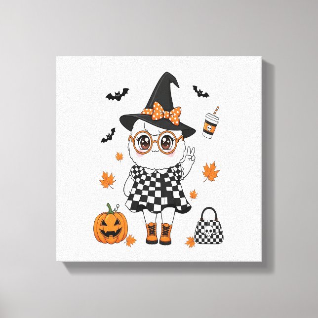 Cute Halloween Ghost Canvas Print (Front)